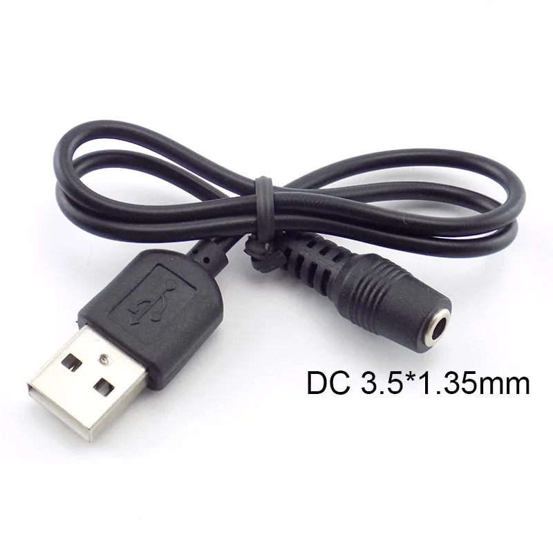DC Female Power jack to USB A Male Plug 3.5 x 1.35mm Plug Extension Line Cable For Barrel Connector Power Cord USB 2.0 Male U27 
DC Female Power jack to USB A Male Plug 3.5 x 1.35mm Plug Extension Line Cable For Barrel Connector Power Cord USB 2.0 Male U27