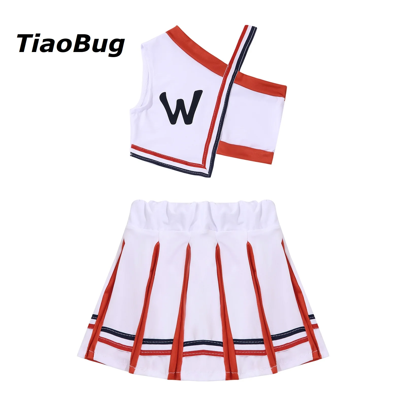 Kids Girls Cheerleading Clothes Set Sleeveless Patchwork Style Crop Top with Elastic Waistband Pleated Skirt Set Dancewear
Kids Girls Cheerleading Clothes Set Sleeveless Patchwork Style Crop Top with Elastic Waistband Pleated Skirt Set Dancewear