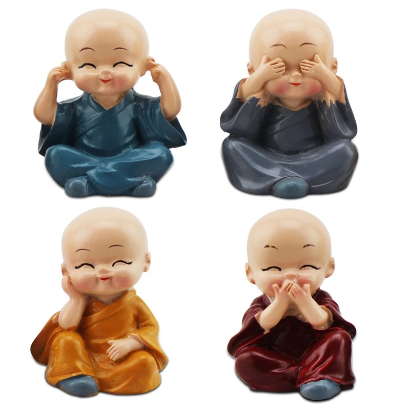 4Pcs Lovely Resin Statues Monks Creative Crafts Home Decoration Auto Accessories 
4Pcs Lovely Resin Statues Monks Creative Crafts Home Decoration Auto Accessories