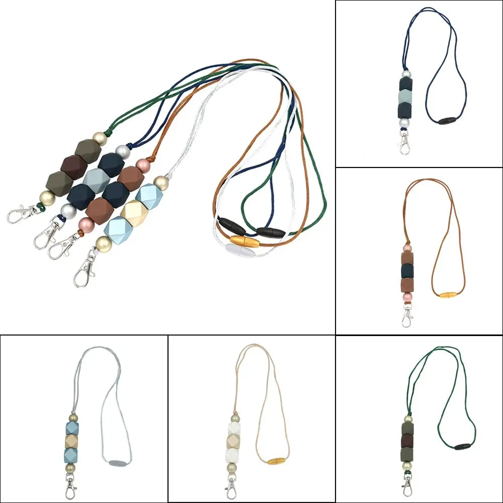 Cute Neck Lanyard Necklace Teacher Silicone Beaded Lanyard ID Holder Keychain Badge Holder
Cute Neck Lanyard Necklace Teacher Silicone Beaded Lanyard ID Holder Keychain Badge Holder