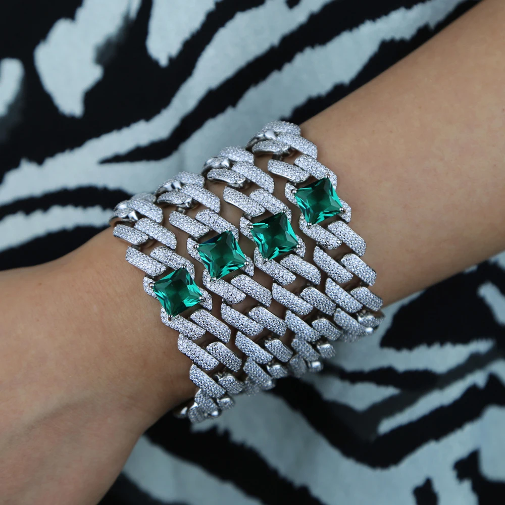 women hip hop wide cuban link chain bracelet with big square shiny green cubic zirconia paved cuban link chain women bracelet
women hip hop wide cuban link chain bracelet with big square shiny green cubic zirconia paved cuban link chain women bracelet