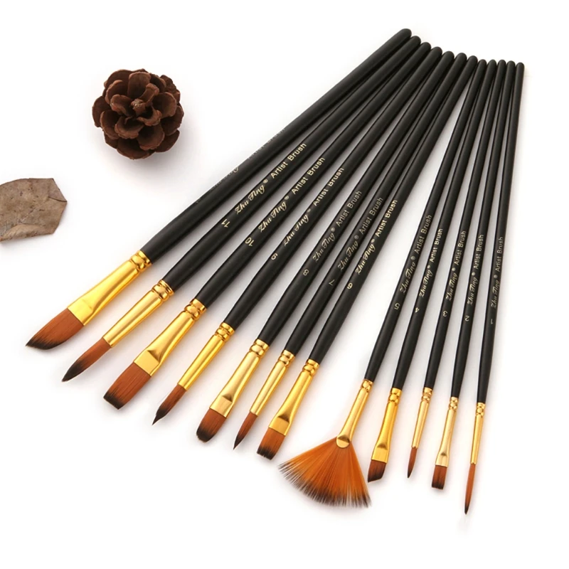 HX6A 12pcs Nylon Hair Wooden Handle Watercolor Paint Brush Pen Set for DIY Oil Acrylic Painting Art Paint Brushes
HX6A 12pcs Nylon Hair Wooden Handle Watercolor Paint Brush Pen Set for DIY Oil Acrylic Painting Art Paint Brushes