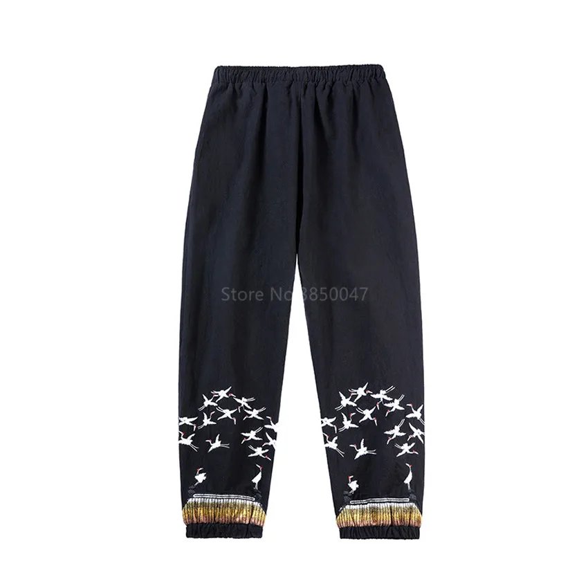 Embroidery Crane Printing Pants for Man Ethnic Style Loose Casual Trousers Japanese Harajuku Style Fashion Vintage Streetwear
Embroidery Crane Printing Pants for Man Ethnic Style Loose Casual Trousers Japanese Harajuku Style Fashion Vintage Streetwear