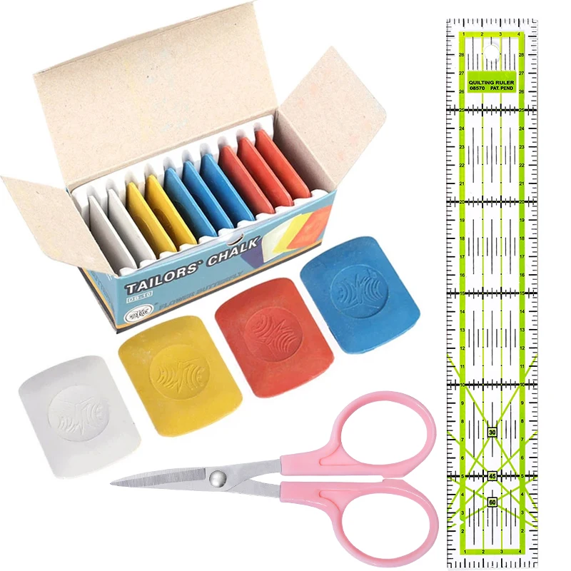 LMDZ Handmade Stainless Steel Tailor Scissors Multi-Function Acrylic Yardstick Rulers Colorful Tailor's Chalk Fabric Tailors
LMDZ Handmade Stainless Steel Tailor Scissors Multi-Function Acrylic Yardstick Rulers Colorful Tailor's Chalk Fabric Tailors
