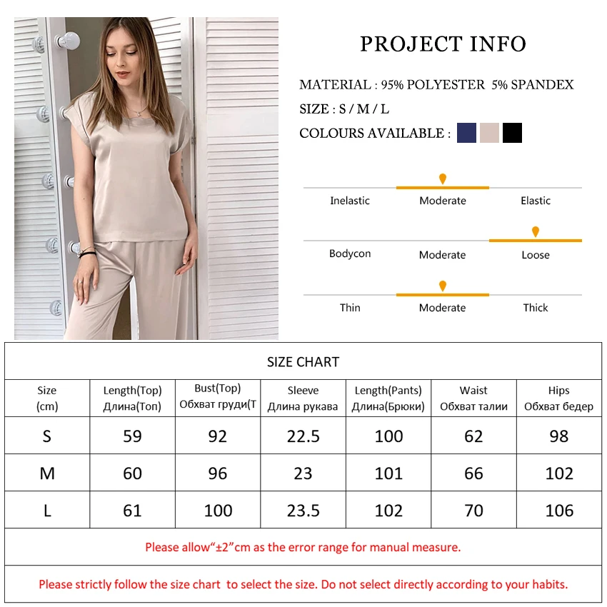 HECHAN Satin Home Suits For Women Round Neck Short Sleeve Tops 2 Piece Set Pants Solid Pajamas Female Casual Summer Nightwear
HECHAN Satin Home Suits For Women Round Neck Short Sleeve Tops 2 Piece Set Pants Solid Pajamas Female Casual Summer Nightwear