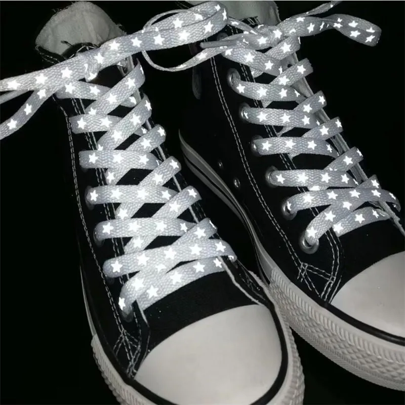 New Holographic Reflective Star Shoelaces Double-sided Reflective High-bright Reflective Flat Laces Sneakers ShoeLaces
New Holographic Reflective Star Shoelaces Double-sided Reflective High-bright Reflective Flat Laces Sneakers ShoeLaces