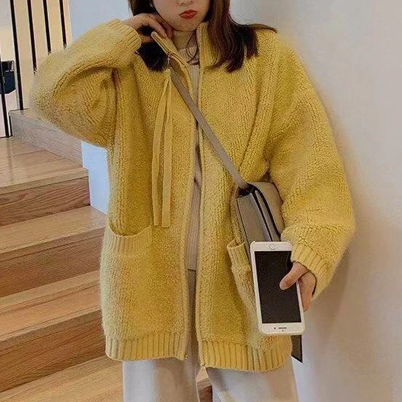 Zipper Knitted Cardigan Woman Autumn Winter Blue Thicken Korean Fashion Sweater Jumper Long Sleeve Knit Jacket Streetwear Coat
Zipper Knitted Cardigan Woman Autumn Winter Blue Thicken Korean Fashion Sweater Jumper Long Sleeve Knit Jacket Streetwear Coat