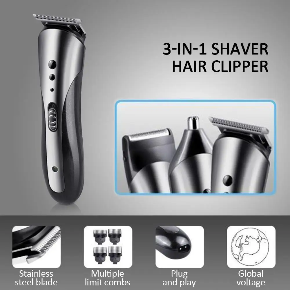 Razor Three in One Shaving Fashion Hair Trimmer Nose Hair Trimmer Stainless Steel Silvery Clippers Trimmers Health Beauty
Razor Three in One Shaving Fashion Hair Trimmer Nose Hair Trimmer Stainless Steel Silvery Clippers Trimmers Health Beauty
