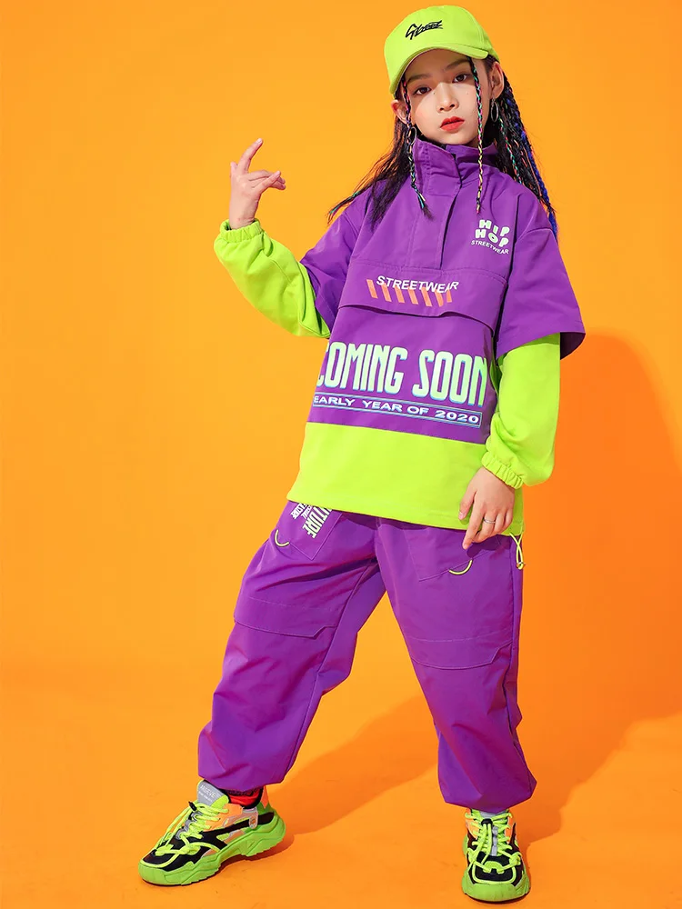 Children Hip Hop Dance Costume Long Sleeves Sweatshirt Purple Pants Loose Street Dance Outfit Ballroom Modern Rave Wear
Children Hip Hop Dance Costume Long Sleeves Sweatshirt Purple Pants Loose Street Dance Outfit Ballroom Modern Rave Wear