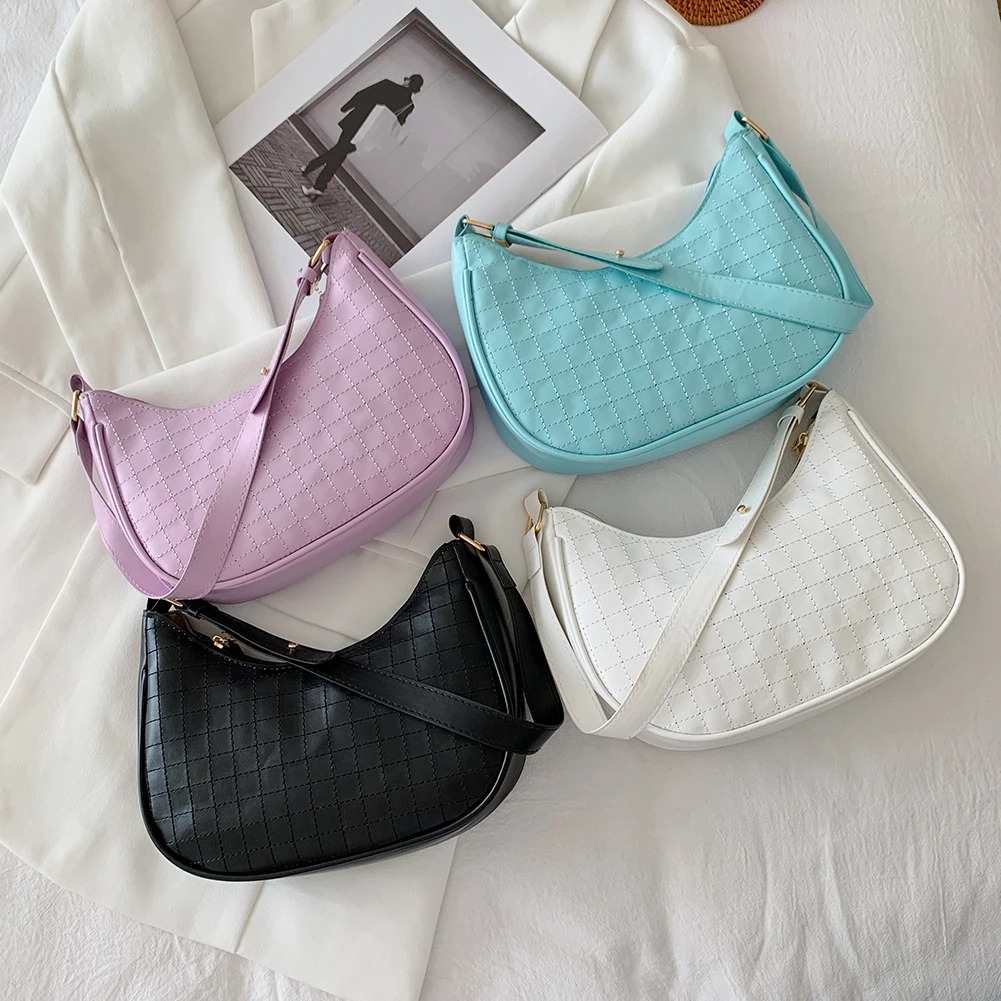 Fashion Women Checkered Pattern Bag PU Leather Shoulder Underarm Bags Casual Ladies Solid Color Small Hobos Handbag Purse
Fashion Women Checkered Pattern Bag PU Leather Shoulder Underarm Bags Casual Ladies Solid Color Small Hobos Handbag Purse