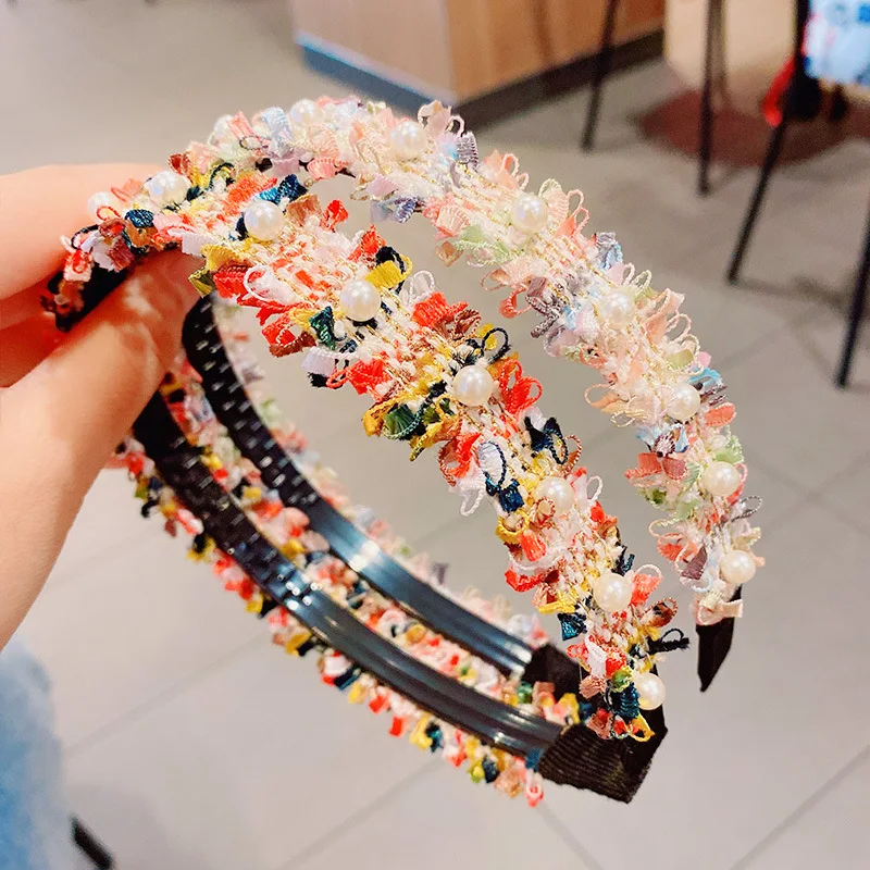 South Korea's New Princess Children's Pearl Headband Women's Simple Lace Headband Flowers with Teeth Headwear Trendy Fashion 
South Korea's New Princess Children's Pearl Headband Women's Simple Lace Headband Flowers with Teeth Headwear Trendy Fashion