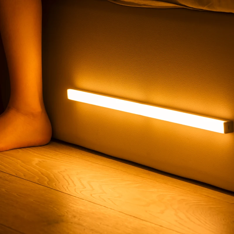 

Беспроводной светодиодный ночник с датчиком движения, USB-лампа для кухонного шкафа, гардероба, подсветсветильник лестницы
