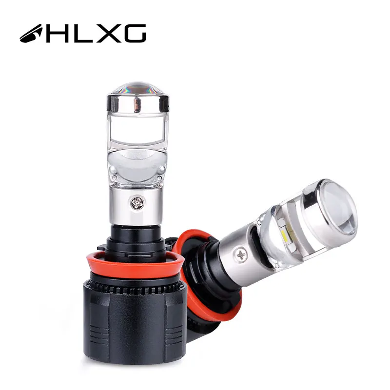 HLXG turbo H8 H9 H11 светодиодный проектор Автомобильные фары лампы bi светодиодные линзы