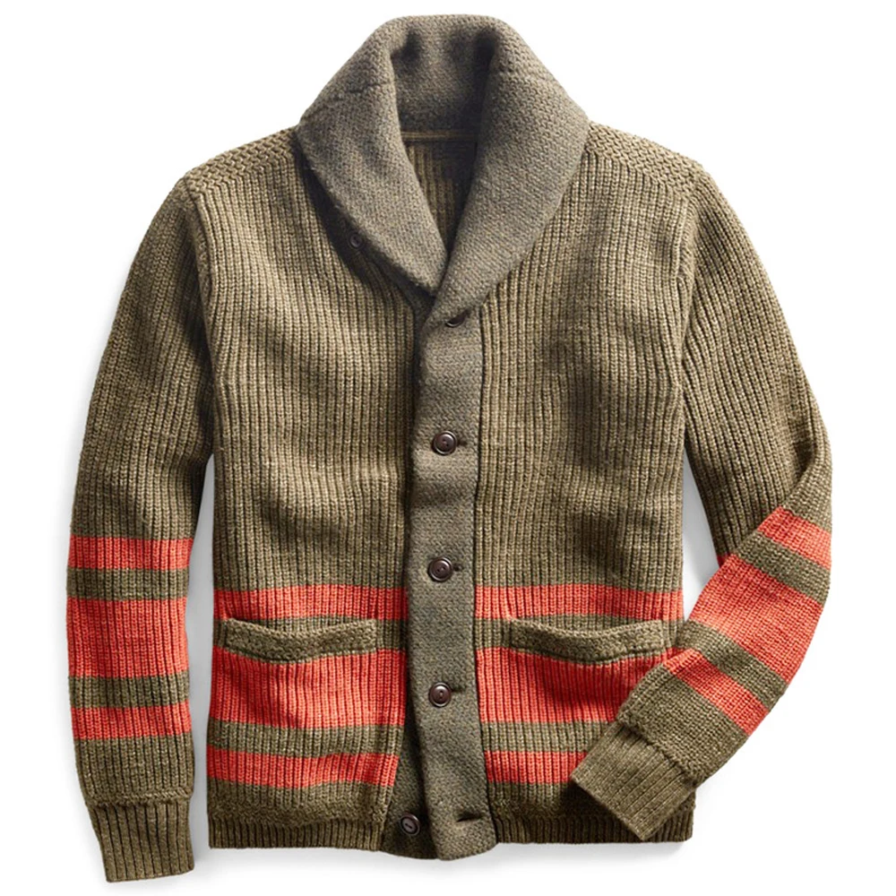 Personality Winter Men's Sweaters Thick Warm Sweater Mens Stripe Sweater Single-breasted Men Knitwear Male Sweater Long Sleeve
Personality Winter Men's Sweaters Thick Warm Sweater Mens Stripe Sweater Single-breasted Men Knitwear Male Sweater Long Sleeve