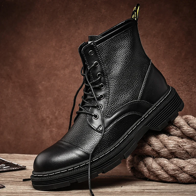Autumn Winter New Genuine Leather Martin Boots Handmade High Top Tooling Shoes Men Black&Brown Lace-up Leather Boots Ankle Botas
Autumn Winter New Genuine Leather Martin Boots Handmade High Top Tooling Shoes Men Black&Brown Lace-up Leather Boots Ankle Botas