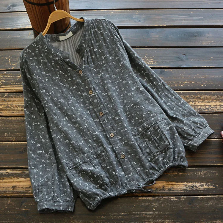 Mori Girl V neck Autumn Women Shirt Print Long-sleeve Cotton Shirt Spring Fashion Loose Women Blouse Big Size Tops
Mori Girl V neck Autumn Women Shirt Print Long-sleeve Cotton Shirt Spring Fashion Loose Women Blouse Big Size Tops