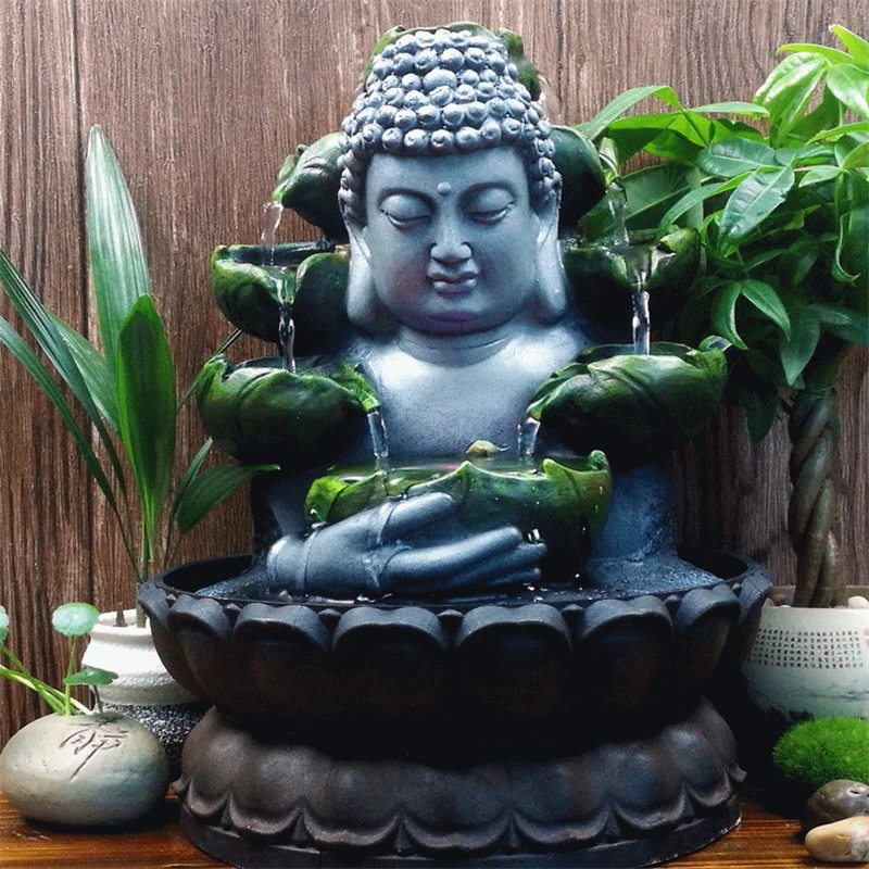 Creative Home Decorations Resin Flowing Water Waterfall Led Fountain Buddha Statue Lucky Feng Shui Ornaments Landscape Decor
Creative Home Decorations Resin Flowing Water Waterfall Led Fountain Buddha Statue Lucky Feng Shui Ornaments Landscape Decor