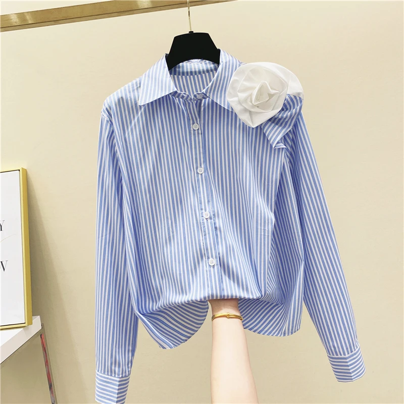 Luxury Design 2020 Autumn Women's Long Sleeves Flower Shoulder Patchwork Stripe Shirt Ladies Female Shirts Blouse Tops A3912
Luxury Design 2020 Autumn Women's Long Sleeves Flower Shoulder Patchwork Stripe Shirt Ladies Female Shirts Blouse Tops A3912