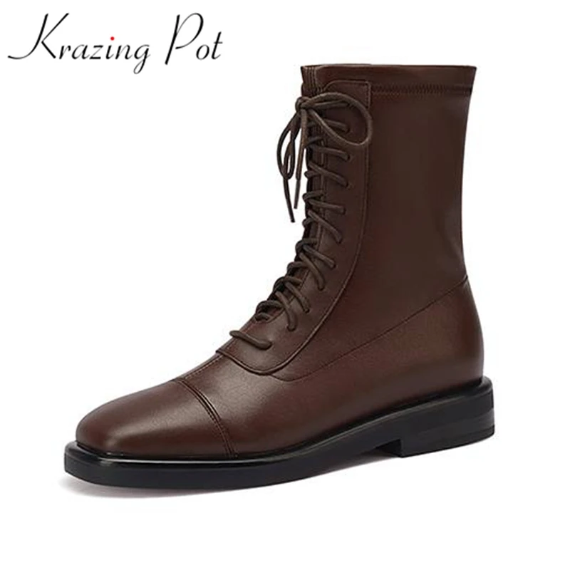 Lenkisen genuine leather 2022 Chelsea boots winter keep warm office lady cross-tied lace up low heels retro ins ankle boots
Lenkisen genuine leather 2022 Chelsea boots winter keep warm office lady cross-tied lace up low heels retro ins ankle boots