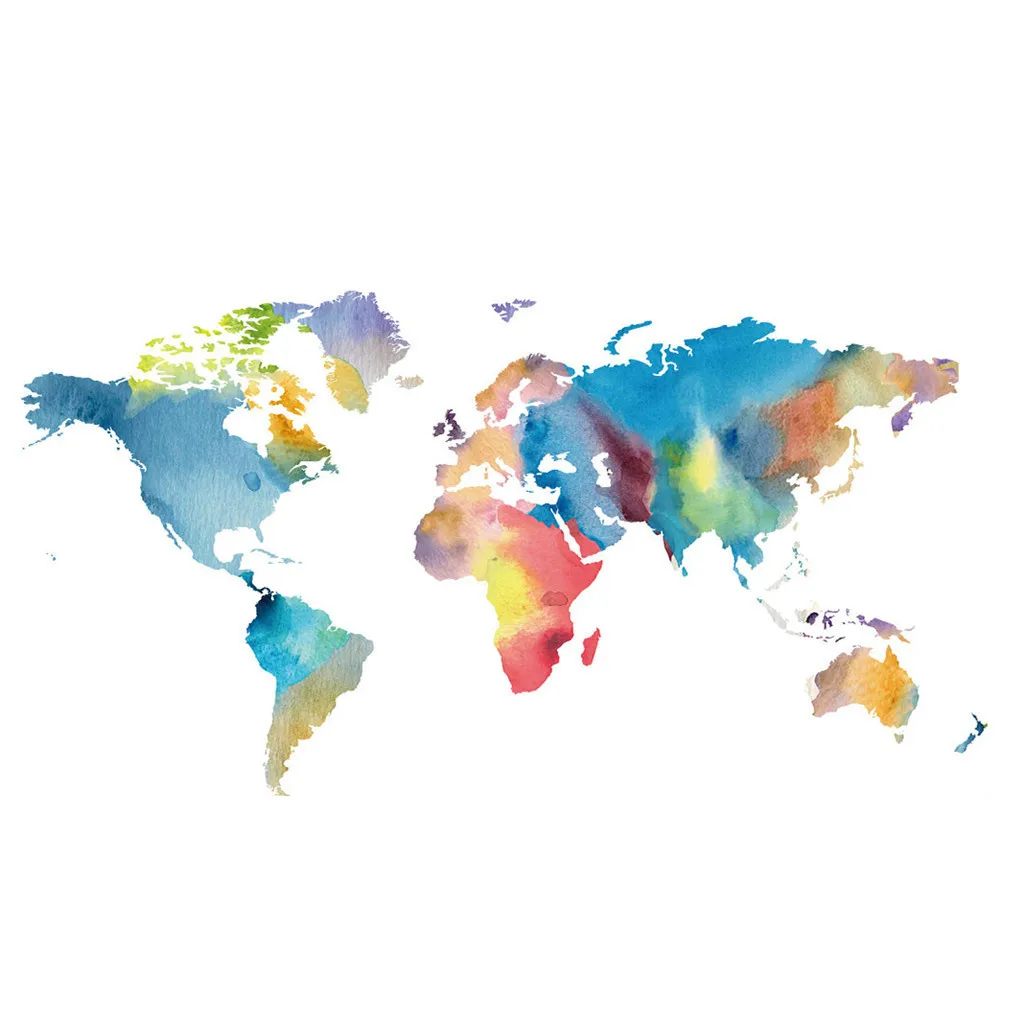 Изысканные настенные наклейки креативные цветные обои с картой мира для