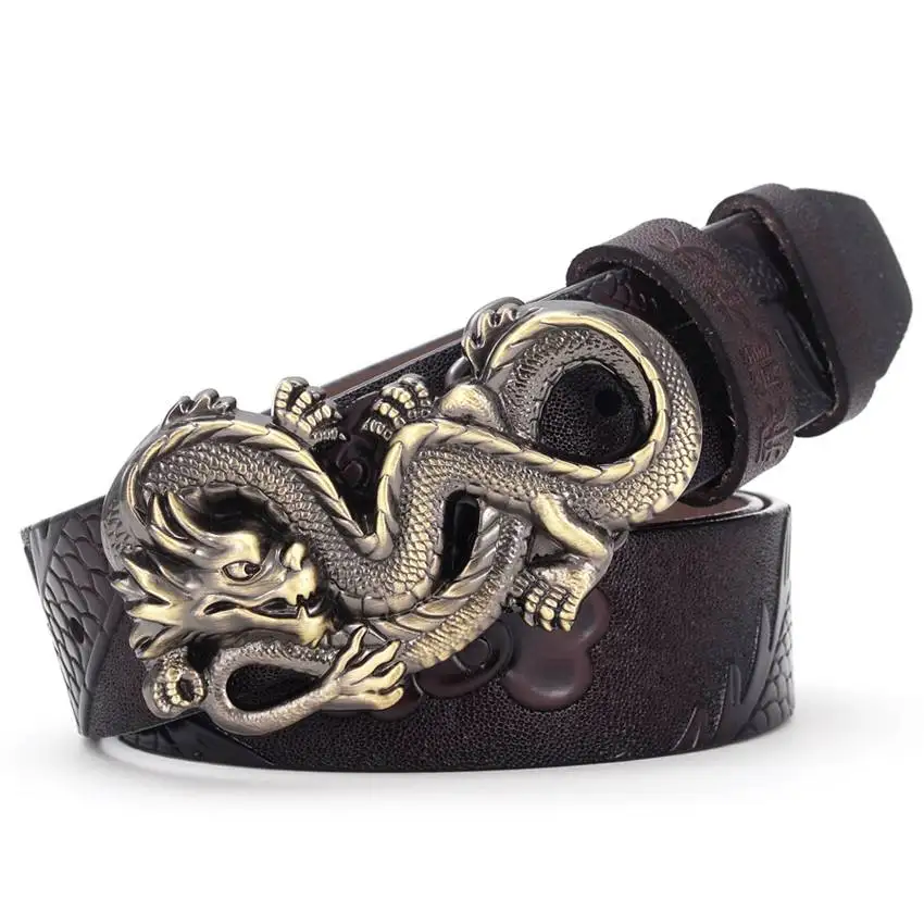 

Men Genuine Leather Belt Designer Belt Men New Dragon Buckle Belt Cintos Masculinos Ceinture Homme length:110-125cm width:3.8