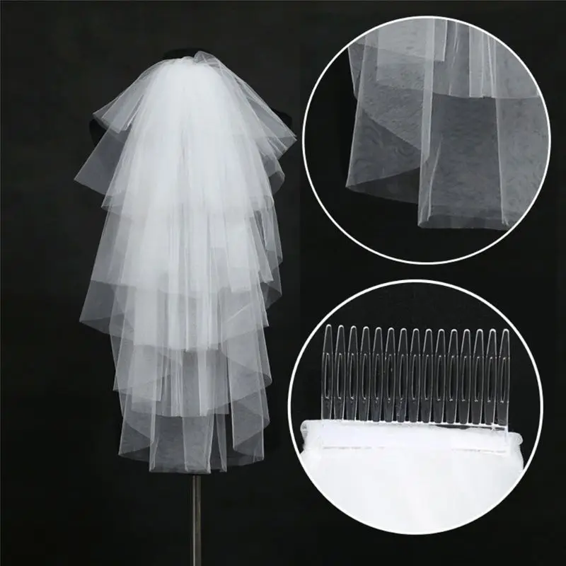 2021 New Tulle Wedding Dress Veils Fluffy White Multi Layer Bridal Hair Veil Comb Bride Fairy Marriage Accessory
2021 New Tulle Wedding Dress Veils Fluffy White Multi Layer Bridal Hair Veil Comb Bride Fairy Marriage Accessory