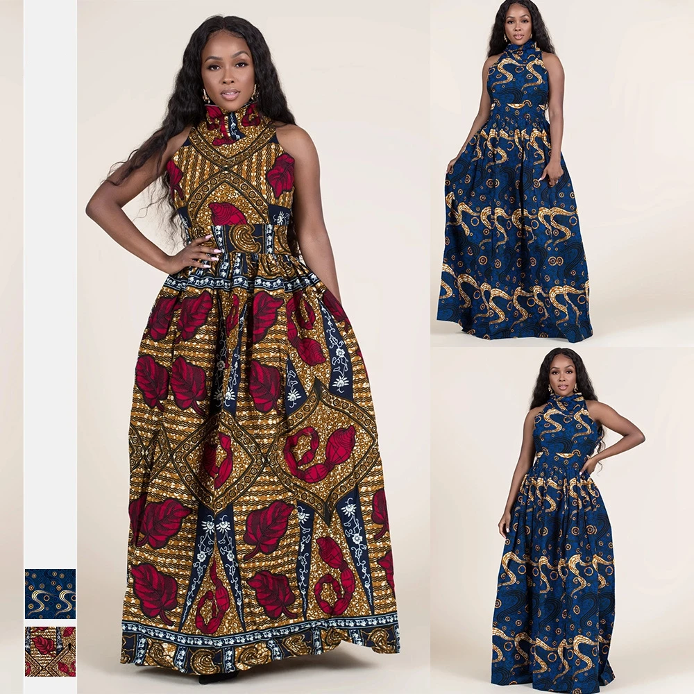 2021 Fashion African Dresses For Women Sexy Sleeveless Dashiki Print Robe Halter Long Maxi Dress Ladies Kanga Africa Clothing
2021 Fashion African Dresses For Women Sexy Sleeveless Dashiki Print Robe Halter Long Maxi Dress Ladies Kanga Africa Clothing