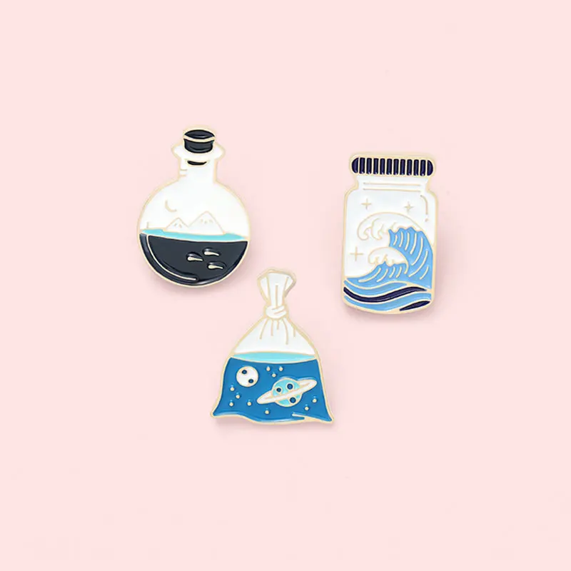 Fashion Creative And Simple Design Glass Bottle Shape Brooch Personality Ocean Wave Planet Women's Brooches for Jewelry
Fashion Creative And Simple Design Glass Bottle Shape Brooch Personality Ocean Wave Planet Women's Brooches for Jewelry