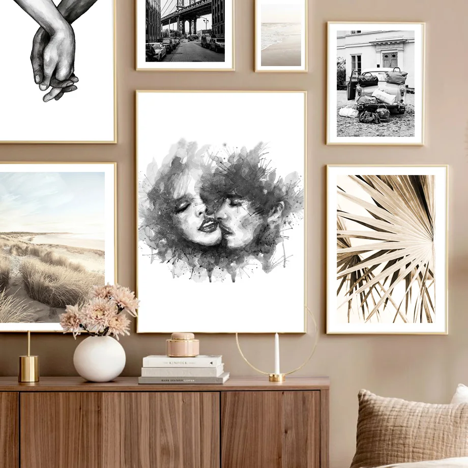 Nordic Vintage Poster Lover Kiss Palm Leaf Beach Grass Bridge Wall Art Print Canvas Painting Decor Pictures Living Couple Room
Nordic Vintage Poster Lover Kiss Palm Leaf Beach Grass Bridge Wall Art Print Canvas Painting Decor Pictures Living Couple Room