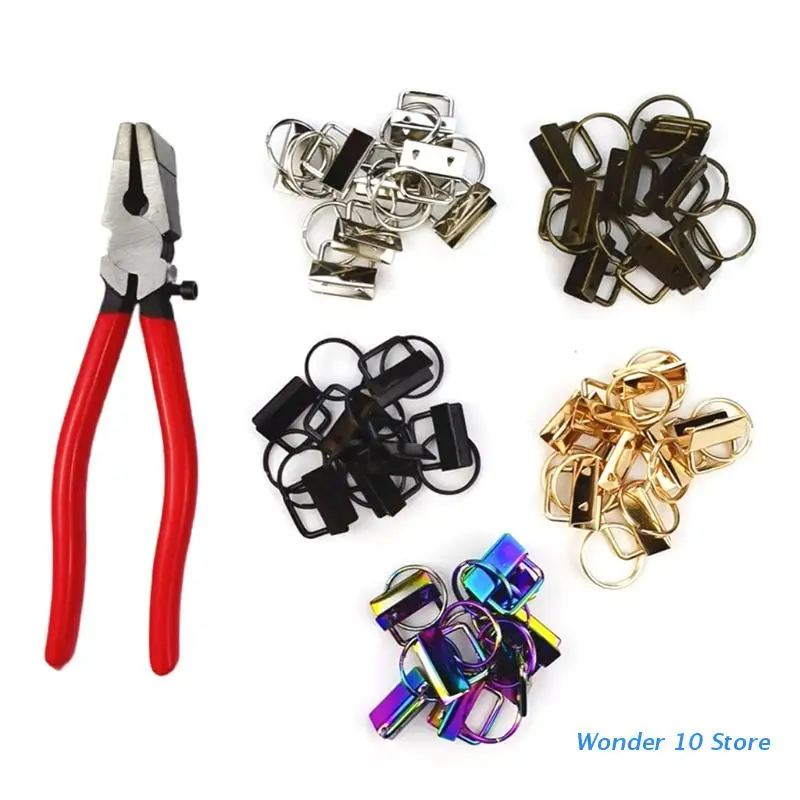 40Pcs 5Color Key Fob Keychain Hardware with Pliers Tool for Wristlet ClampMaking
40Pcs 5Color Key Fob Keychain Hardware with Pliers Tool for Wristlet ClampMaking