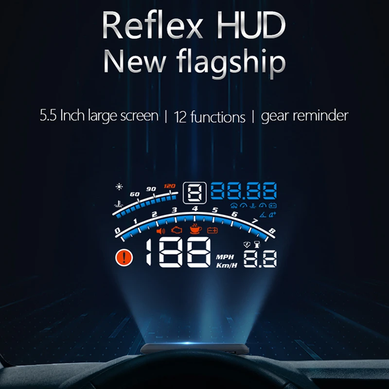 ELING 5.5" Multifunctional Car HUD OBD Windshield Projector Head Up Smart Display Speed Warning Alarm RPM HUD Clear For Car
ELING 5.5" Multifunctional Car HUD OBD Windshield Projector Head Up Smart Display Speed Warning Alarm RPM HUD Clear For Car