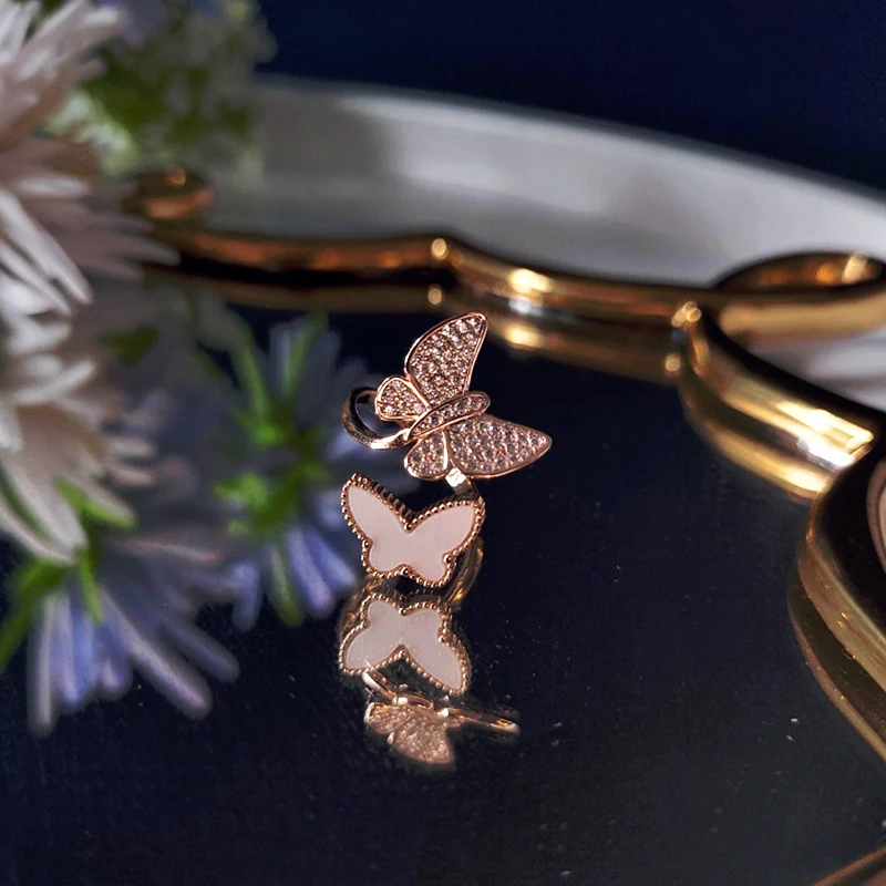 Trendy Double Butterfly Rings for Women Adjustable Opening Design Accessories Charming Jewelry Shiny Zircon Weddings Party Gift
Trendy Double Butterfly Rings for Women Adjustable Opening Design Accessories Charming Jewelry Shiny Zircon Weddings Party Gift