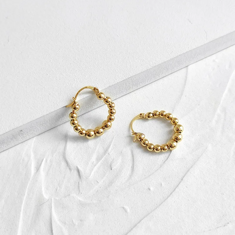 Classic Gold Metal Twist Beads Round Hoop Hook Earring For Woman 2021 Korean Fashion Jewelry Accessories Girl's Luxury Earrings
Classic Gold Metal Twist Beads Round Hoop Hook Earring For Woman 2021 Korean Fashion Jewelry Accessories Girl's Luxury Earrings
