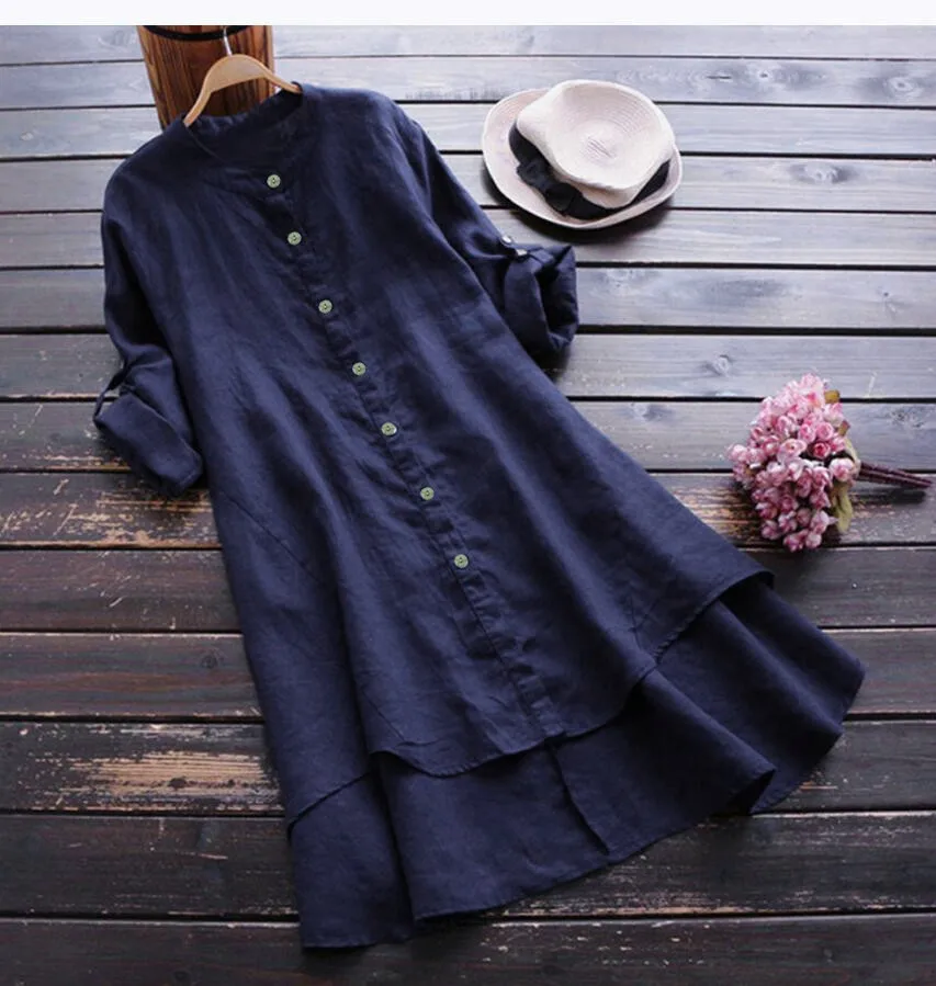 Plus Size New Women Tops Blouses Autumn Loose Button Long Sleeve Long Shirt Dress Blouse Plus Size Casual Solid Line Tunic Top
Plus Size New Women Tops Blouses Autumn Loose Button Long Sleeve Long Shirt Dress Blouse Plus Size Casual Solid Line Tunic Top