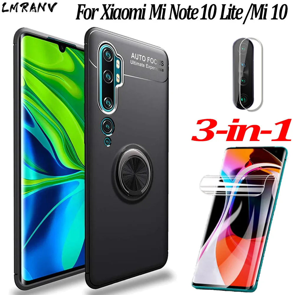 3-in-1 luxury Phone Case For Xiaomi Note 10 Lite Case Ring Stand Holder Case+Hydrogel Film+Camera,Soft Matte Silicone Original Back Protective Cover Xaomi Red mi Note 10 Lite Note10 Mi10 Pro Ring Magnetic Cases
3-in-1 luxury Phone Case For Xiaomi Note 10 Lite Case Ring Stand Holder Case+Hydrogel Film+Camera,Soft Matte Silicone Original Back Protective Cover Xaomi Red mi Note 10 Lite Note10 Mi10 Pro Ring Magnetic Cases