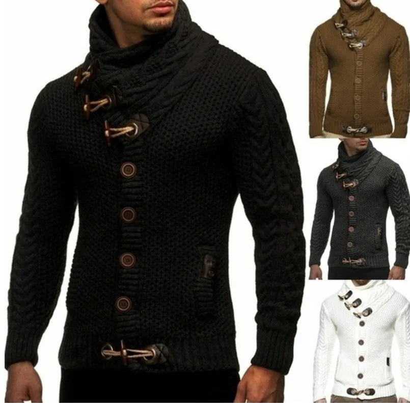 Mens Clothes 2021 Fall/winter Slim High-neck Single-breasted Cardigan Plus Size Long-sleeved Knitted Sweater Men
Mens Clothes 2021 Fall/winter Slim High-neck Single-breasted Cardigan Plus Size Long-sleeved Knitted Sweater Men