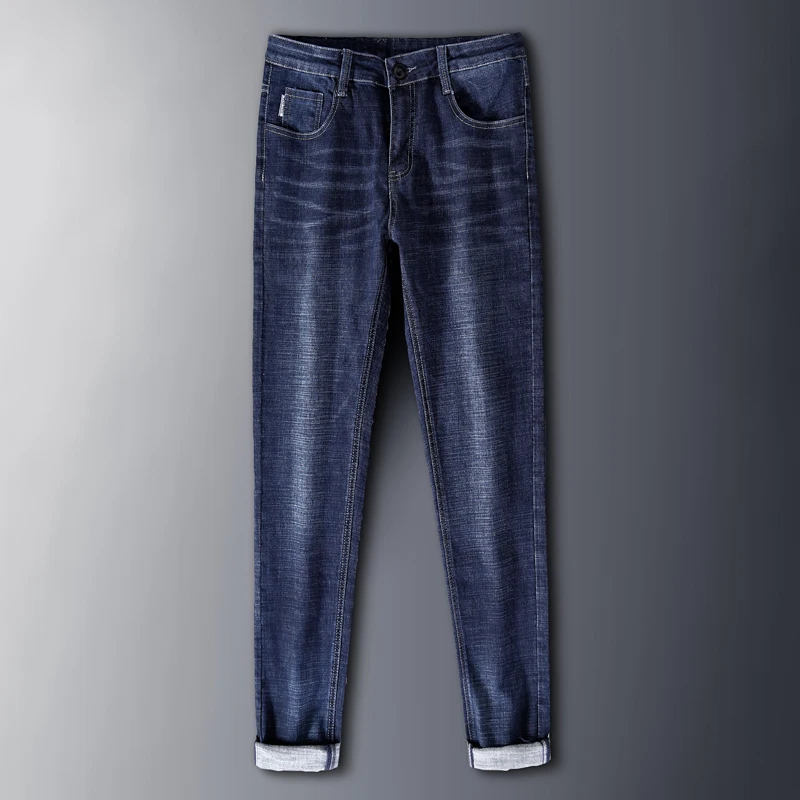 2020 New Men Jeans Slim blue Fit Denim Stretch Pants Trousers Business Casual High Waist Straight Work Long trousers Retro Style
2020 New Men Jeans Slim blue Fit Denim Stretch Pants Trousers Business Casual High Waist Straight Work Long trousers Retro Style