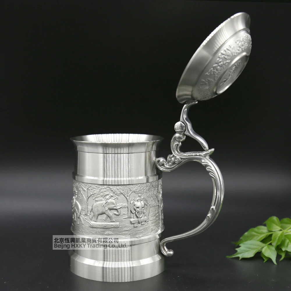 Oriental Pewter - Pewter Mug (with Cover) Pure Tin 97% Lead-Free Pewter BJCM Hand Carved Beautiful Embossed Handmade in Thailand
Oriental Pewter - Pewter Mug (with Cover) Pure Tin 97% Lead-Free Pewter BJCM Hand Carved Beautiful Embossed Handmade in Thailand