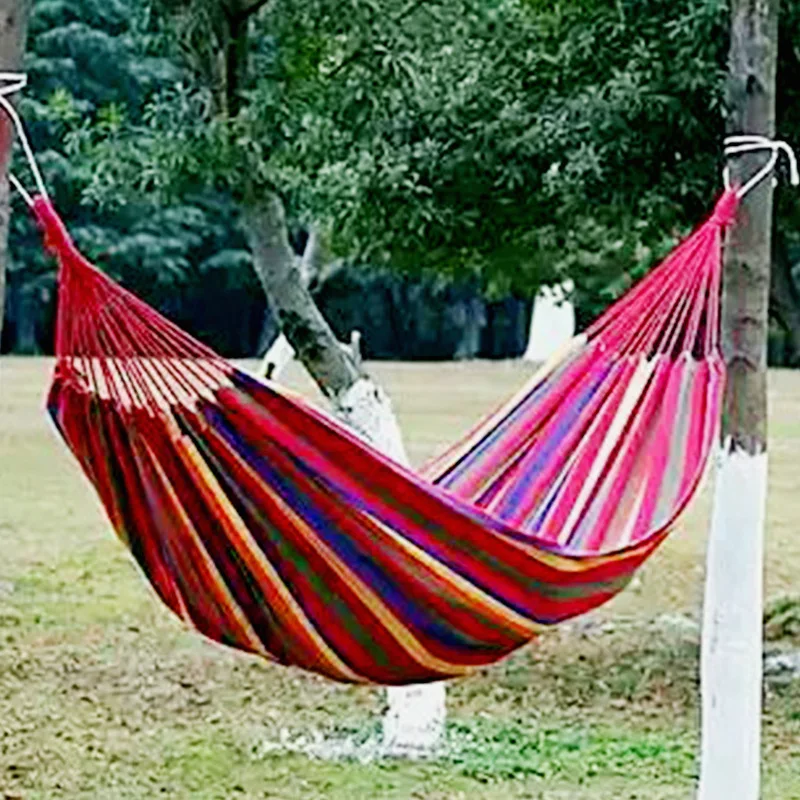 Canvas Hammock Outdoor Leisure Camping Hammock with Rope and Storage Bag Widened and Thickened Hammock.
Canvas Hammock Outdoor Leisure Camping Hammock with Rope and Storage Bag Widened and Thickened Hammock.