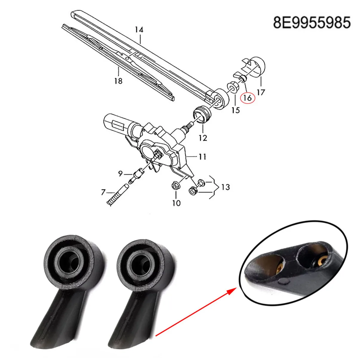 2Pcs 8E9955985 8K9955985A Black Plastic Rear Window WindShield Wiper Washer Nozzle Spray Jet For Audi A1 A3 A4 Q7 S3 S4
2Pcs 8E9955985 8K9955985A Black Plastic Rear Window WindShield Wiper Washer Nozzle Spray Jet For Audi A1 A3 A4 Q7 S3 S4