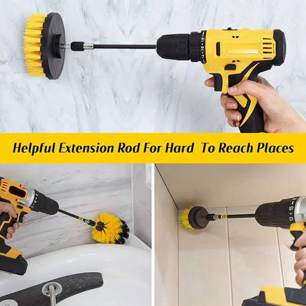 Household Cleaning Brush Set(5 Pcs)with 2inch,3.5inch,4inch,Chuck Extender and 5inch Large Brush to Use with Your Drill
Household Cleaning Brush Set(5 Pcs)with 2inch,3.5inch,4inch,Chuck Extender and 5inch Large Brush to Use with Your Drill