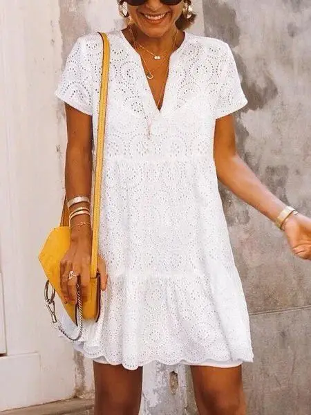 Women Summer Short Sleeve Lace Casual Evening Party Short Mini Dress White Sexy Dresses White color
Women Summer Short Sleeve Lace Casual Evening Party Short Mini Dress White Sexy Dresses White color