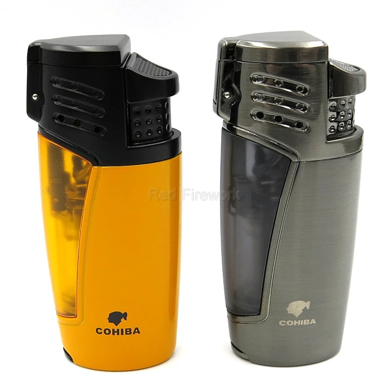 Cohiba Metal Yellow And Gray Windproof Cigar Cigarette Lighter 3 Torch Jet Flame Adjustable Lighters With Punch 
Cohiba Metal Yellow And Gray Windproof Cigar Cigarette Lighter 3 Torch Jet Flame Adjustable Lighters With Punch