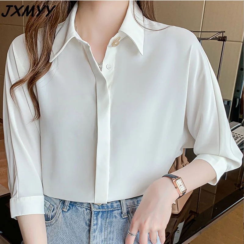 2021 summer new style five-point sleeve fashion spinning shirt women's French women's temperament small shirt JXMYY
2021 summer new style five-point sleeve fashion spinning shirt women's French women's temperament small shirt JXMYY