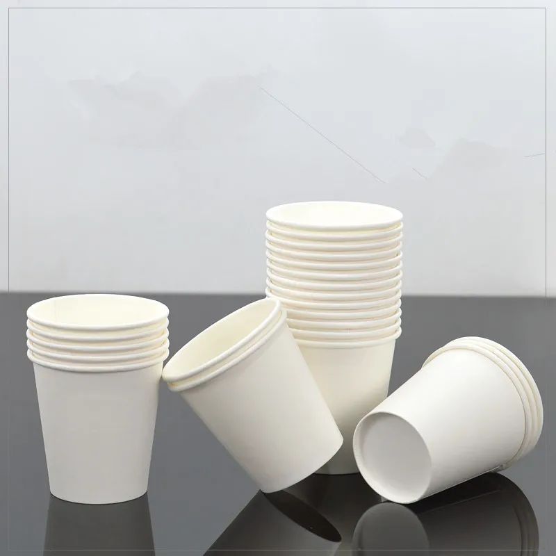 

100pcs White Paper Disposable Coffee Cup Small 90ml 3OZ Milk Tea Packaging Cups Beverage Store ActivityTry Tasting Packages