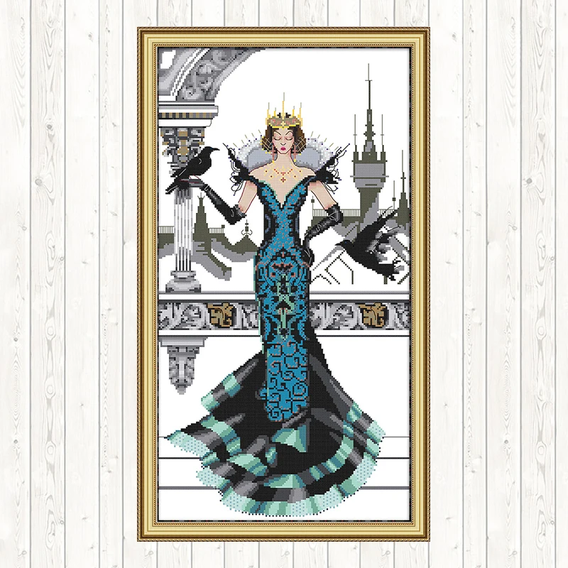 Набор для вышивки крестиком RAVEN QUEEN 14CT 11CT отсчитанный штамп ручной работы DMC