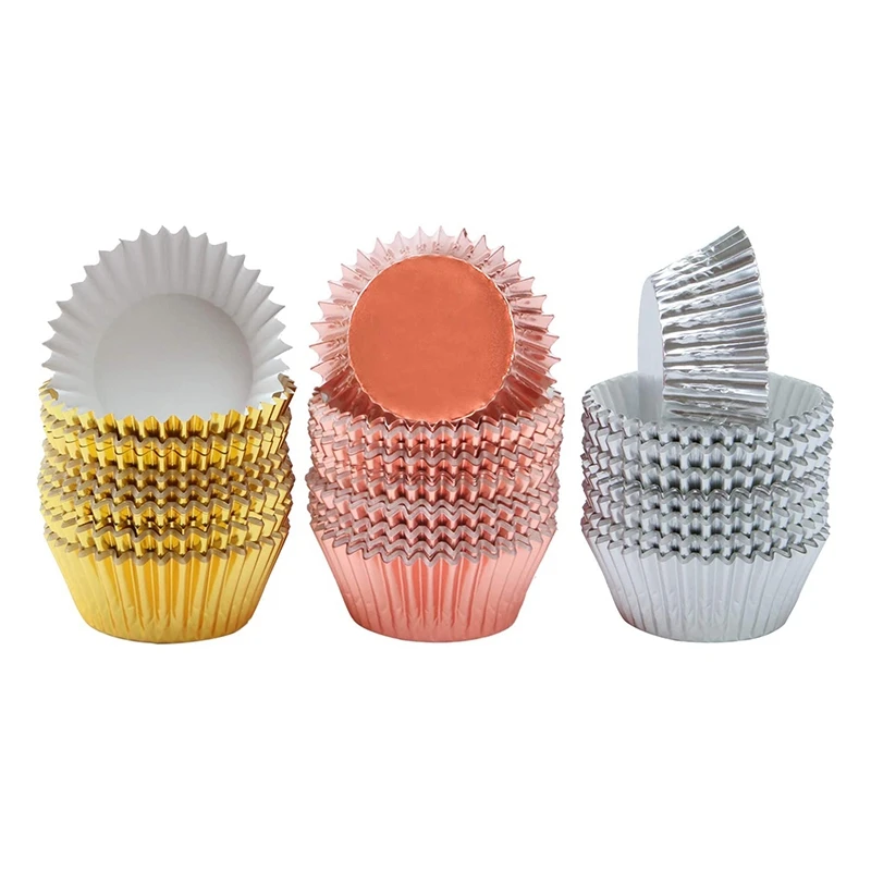 300 Pieces Foil Metallic Cupcake Liners Muffin Paper Cases Baking Cups, Gold, Silver and Rose Gold, 2-Inch
300 Pieces Foil Metallic Cupcake Liners Muffin Paper Cases Baking Cups, Gold, Silver and Rose Gold, 2-Inch