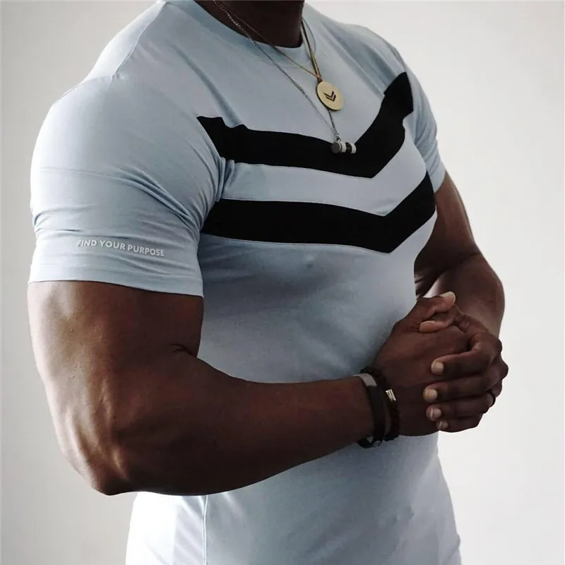 Новинка 2021 мужская тренировочная футболка для бега облегающие рубашки мужские