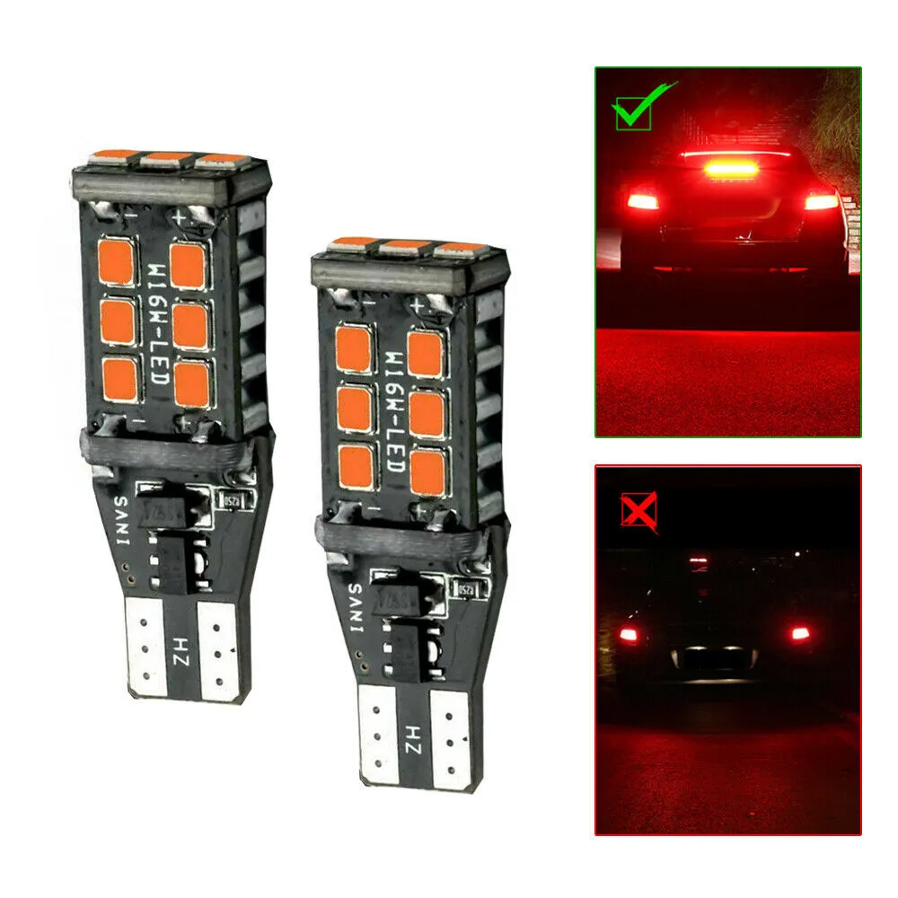 2pcs T15 921 912 CANBus Flash Red LED Center High Mount Stop 3RD Brake Light Bulb Vehicle 360-degree Lighting
2pcs T15 921 912 CANBus Flash Red LED Center High Mount Stop 3RD Brake Light Bulb Vehicle 360-degree Lighting