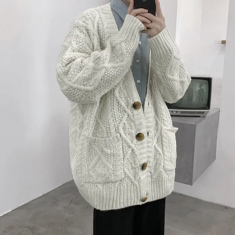 Knitting Sweaters Mens Clothes M-2Xl Winter Cardigan Men's Warm Fashion Casual V-Neck Knitted Sweater Jacket Men Loose Korean
Knitting Sweaters Mens Clothes M-2Xl Winter Cardigan Men's Warm Fashion Casual V-Neck Knitted Sweater Jacket Men Loose Korean